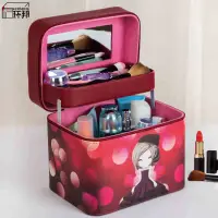 在飛比找樂天市場購物網優惠-(收納空間)韓國雙層方便攜大手提化妝箱預購七天