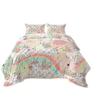 Rainbow Unicorn Pigs Coverlet