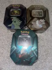 Pokemon TCG Triple Whammy Tyranitar, Darkrai, & Slaking 2024 Tins New Sealed