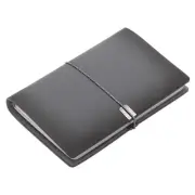 A7 PU Leather Journal Notebook 4"x6" Ruled Lined and Grid Notebook Grey