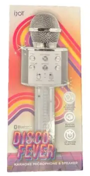 iJoy Wireless Karaoke Bluetooth Microphone & Speaker Silver New In Sealed Box