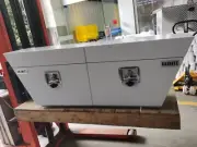 Pair of White Steel Underbody Toolbox Under Body Under Tray Heavy Duty Ute Tool