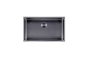 AGUZZO Stainless Steel Kitchen and Laundry Sink - 762mm Single Bowl DEEP - Gunmetal Grey - Top/Under Mount