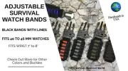 20 mm 22 mm Black Blue Red Green Orange Adjustable Survival Paracord Watch Band