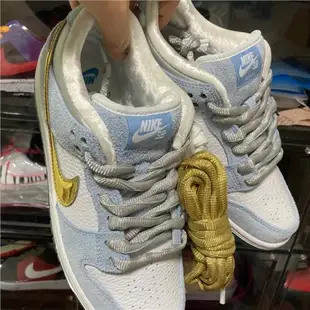 Nike冰雪奇緣王一博銀色金色鞋帶