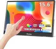 Touchscreen Portable Monitor, 15.6 Inch HDMI USB Type-C Monitor FHD 1920x1080P IPS Display HDR Eye Care, 300cd/㎡, Plug & Play, External Monitor for Laptop PC Computer PS4 Xbox Ras Pi