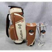 Malbon Golf Caddy Bag Stand Type Bag Brown White Comes with 2 hood covers Sport