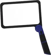 FRCOLOR Handheld LED Lighted Magnifying Foldable Reading Magnifier for Seniors Detailed Tasks Compact Design for Books Crafting and Close Up Work