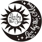 "Live in The Sun, Love by The Moon" Vinyl Decal - 10x10 Inch Moon and Sun Design Sticker for Cars, Trucks, SUV Windows -Self Adhesive Sticker of Walls Wood- Durable PVC, Easy to Apply XY151 (White)