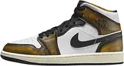 [Nike] Air Jordan 1 Mid SE Mens Shoes, Black/Taxi White Sail, 9.5 US