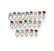 WHOLESALE 21PC 925 SOLID STERLING SILVER BLUE LARIMAR MIX SONE RING LOT m283
