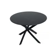 Round Marble-Effect Table - Black