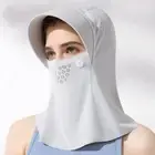 with Hair Hole Full Face Visor Hat Sunscreen Ice Silk Mask Cycling