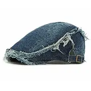 Men's Flat Cap Ascot Hat Newsboy Hat Blue Deep Blue Denim Fashion Casual Street Daily Plain Adjustable Sunscreen Breathable