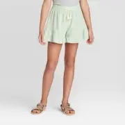Girls Art Class Ruffle Shorts Mint And Cream Size S 6/6X