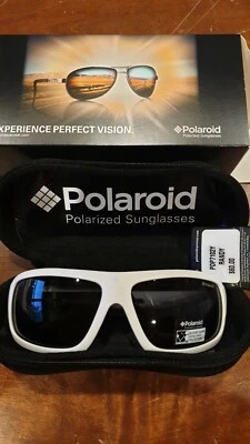 Polaroid PDP7102Y White Square Sport Storm Temples Gray Polarized Lens