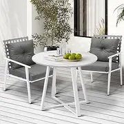 Livsip Outdoor Dining Set 3pcs Outdoor Table and Rattan Chairs Outdoor Furniture