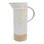 Tall Ceramic Stoneware 23cm Water Jug Pitcher/Decorative Vase Container White