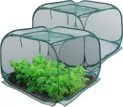 2 Pack Pop up Mesh Plant Cover, Plant Protector for Raised Garden & Flower Bed,