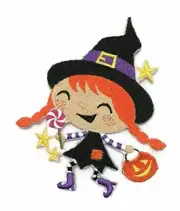 Winifred Witch Goes Trick-or-Treating Embroidered Iron on/Sew Patch [4.5x3.5]