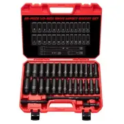 1/2" Drive Impact Socket Set 29-Piece, Cr-V-M Steel Deep Socket SAE(3/8" - 1"...