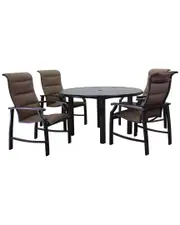 Creative Outdoor Products Courtyard Casual Madison Rust 5pc 54in Round Dining Set