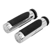 HARLEY CHROME 1" MIDNIGHT COMFORT GRIPS FOR"TBW" APPLICATIONS 08UP