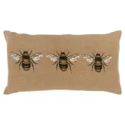 Rizzy Black Transitional Bees Buzzing Solid Throw Pillow Nature Print T16591