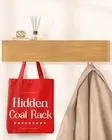 OLEEK Wall-Mounted Wooden Coat Rack with Shelf and Hooks Organizer for Home