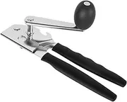3 in 1 Stainless Steel Can Opener Long Handle Bottle Opener with Magnetic Base Labor Saving Bottle Cap Remover for Beer Soda(Black)