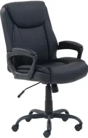 Classic Puresoft PU Padded Mid-Back Office Computer Desk Chair with Armrest, 26"