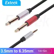 3.5mm to Dual 6.5mm 1/4 Inch Stereo Aux Cable Gold Plated 1.5M/1.8M/3M/5M