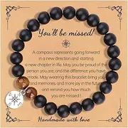[ZYALTFDC] Inspirational Going Away Gifts for Women Men Coworker Leaving Gifts for Women Men Colleague Retirement Gifts for Coworker Women Men Natural Stone Bracelet Farewell Gifts for Coworkers