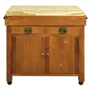Heritage 2 Door 2 Drawer Butcher's Block - Light Pecan