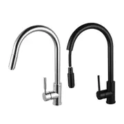 ACA Black/Chrome Pull Out Kitchen Mixer Tap Brass Sink Basin Faucet Swivel Spout