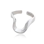 Culturesse Flow Rhodium Plating Adjustable Open Ring Jewellery Sterling Silver