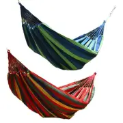 Garden Hammock Single Double Hammock Polyester Cotton Anti Rollover For Outdoor