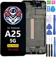 iYAiYO Replacement LCD Touch Screen for Samsung Galaxy A25 5G SM-A256 OLED Original with Frame Pre-Assembled Display with Tools