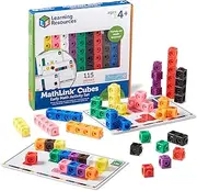 Learning Resources MathLink Cubes Early Math Activity Set - 115 Pieces, Ages 4+ Kindergarten STEM Activities, Math Cubes Activity Set and Games for Kids