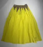Cynthia Rowley Sequin Starburst Yellow Silk Skirt Size 0, 6, 8