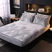 Coral Fleece Fitted Sheet Plus Fleece Winter Thick Warm Flannel Bed Cover Suede Non-Slip Fixed bedspread-22_120cmx200cm+25cm(3pcs)