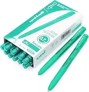 Uni-Ball Signo UMN-155-07 Gel Ink Retractable Rollerball Pen - 0.7mm Fine - Aquamarine Ink - Pack of 12