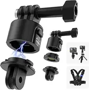 TELESIN Camera Mount Adapter with Quick Release, 1/4 Interface Mounting Accessory for Go pro Hero 12 11 10 9 8 Insta360 X5 DJI Action 5 Pro Osmo AKASO Selfie Stick Backpack Chest Neck Mounts