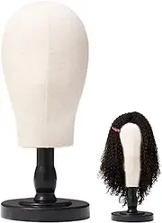 Wig Stand, Plastic Wig Head Stand with Stable Base, Portable Mannequin Head for Hat