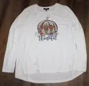Modern Canvas Women's Fall Thanksgiving Pumpkin Thankful Shirt X-Large