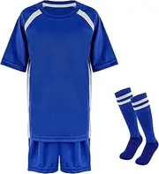 [TOPTIE] Soccer Jersey, Unisex Soccer Shirt Sets, Soccer Uniform with Jersey, Shorts and Socks