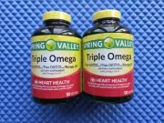 2 X Spring Valley Fish Flax & Borage Oil Dietary Supplement Softgels 2X120 CT