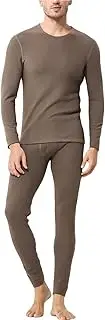 [RAFYZY] 2-Piece Men's Thermal Set Mulberry Silk Wool Long Johns Fleece Lined Heating Underwear Set for Cold Weather
