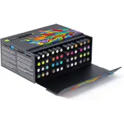 Catzon 48 Pcs Markers Broad and Fine Dual-tip Quick Dry for Painting-Grey Black
