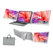 14" Portable Monitor for Laptop, Triple Screen Extender Travle for 12"-17"